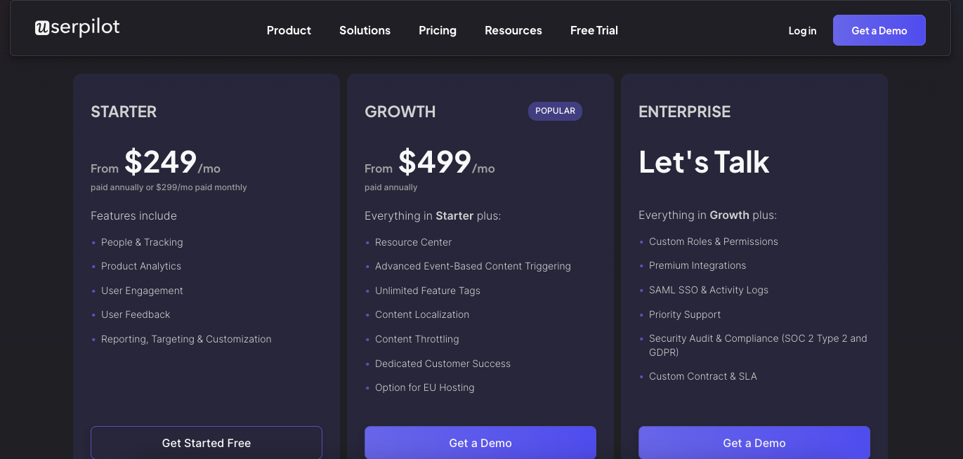 userpilot pricing plans